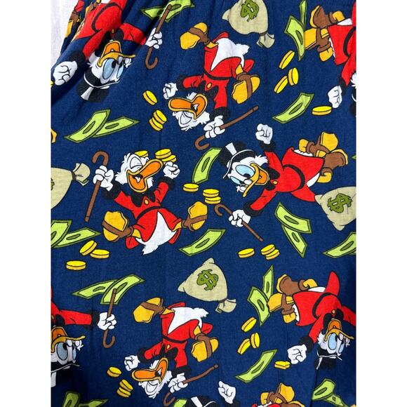 Disney Flannel Pants 4XL TALL Navy Scrooge McDuck Pockets Duck Sleep Villians - Picture 4 of 13